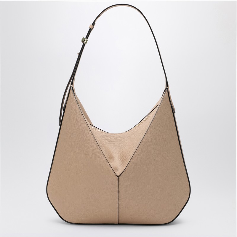 Vivi beige leather hobo bag