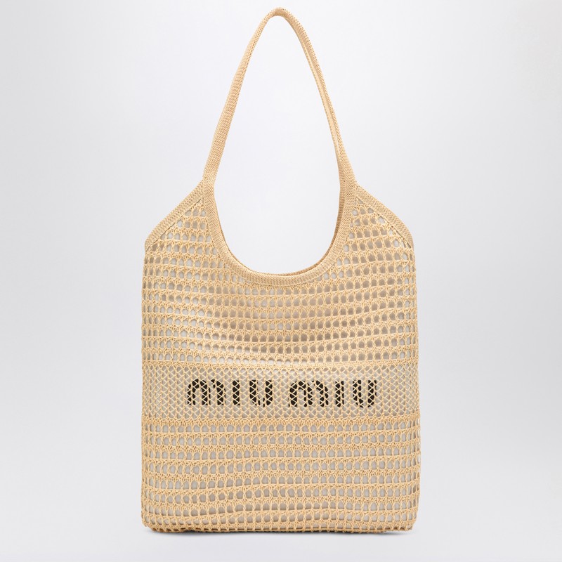 Ivy bag in raffia effect yarn and linen