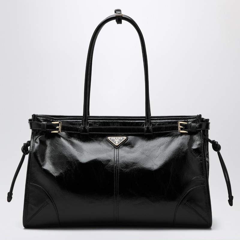 Large black leather Bonnie handbag
