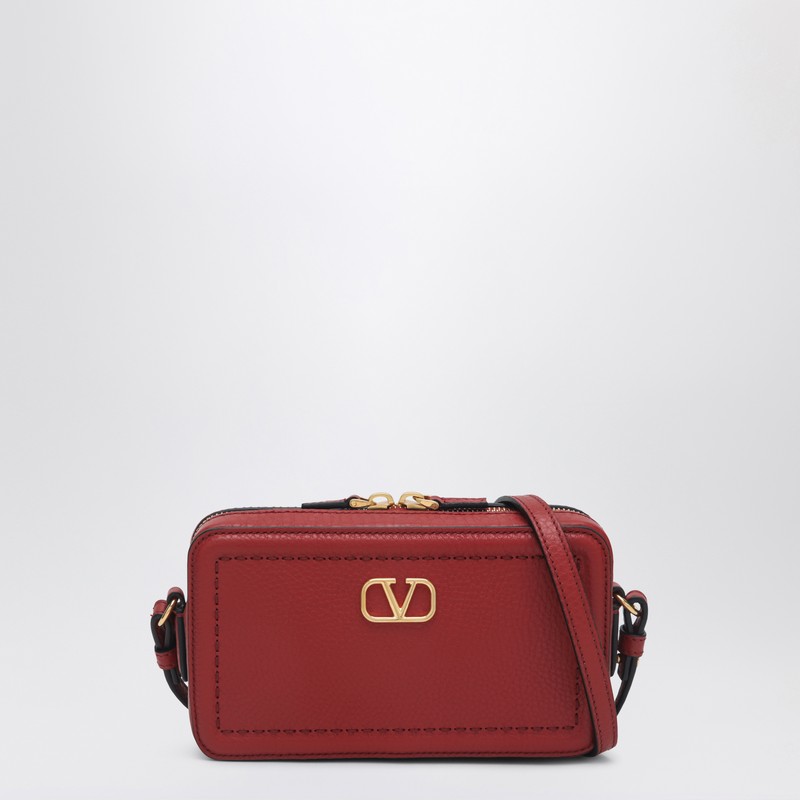 Small red leather crossbody bag Alltime