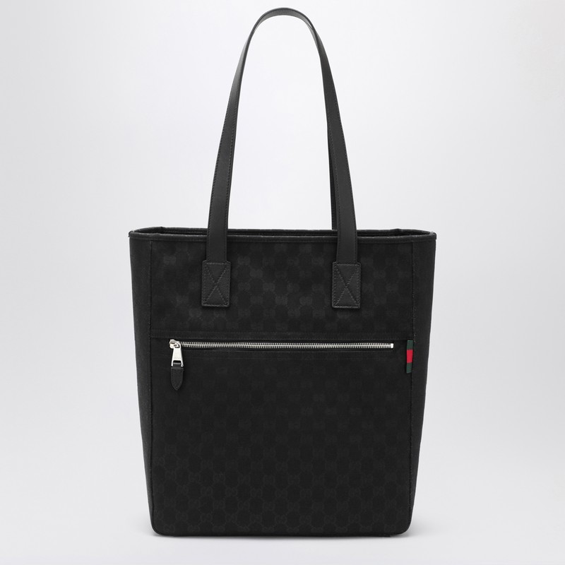 GG black fabric shopping bag