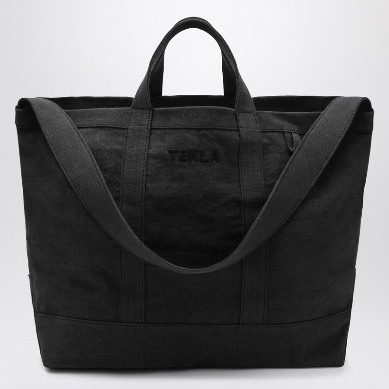 Beach bag in black cotton