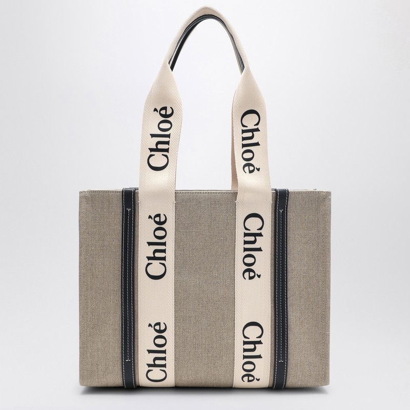 Woody medium bag in beige canvas