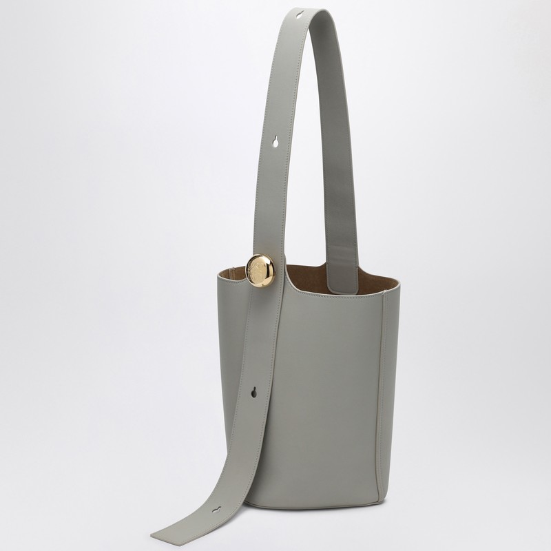 Shell grey calfskin Pebble Bucket medium bag