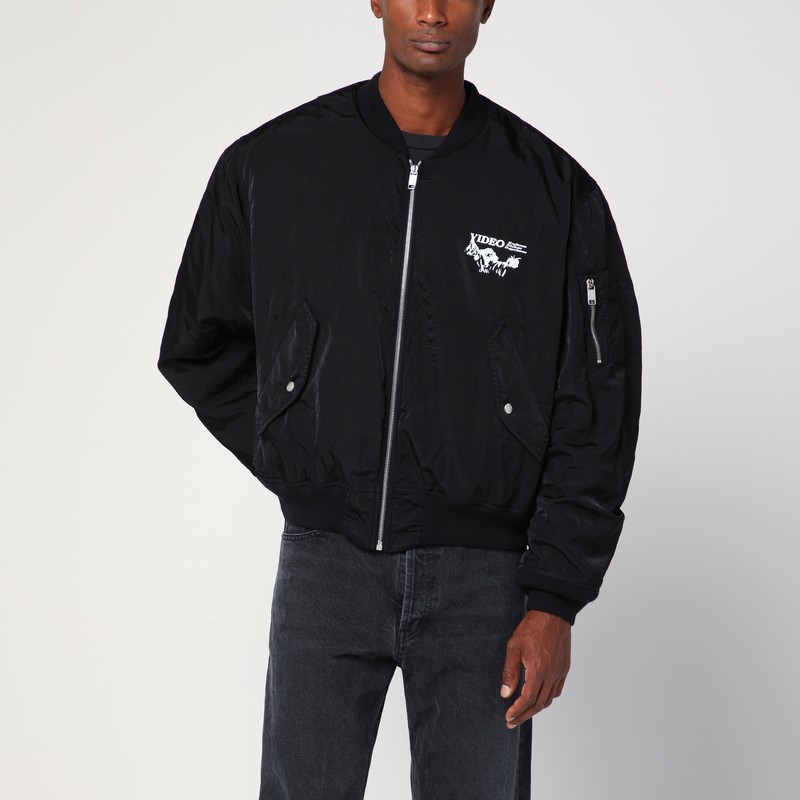 Enfants Video bomber jacket with zip in black