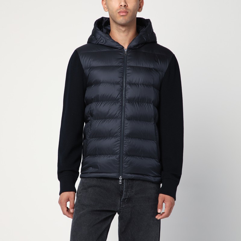Blue padded zip-up cardigan