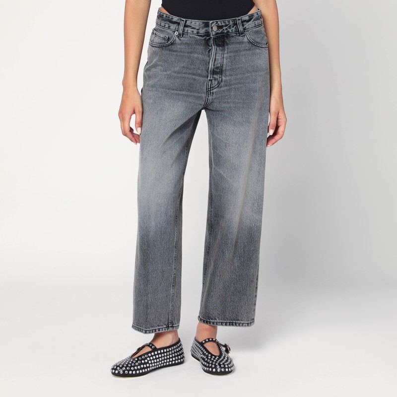 Grey washed effect jeans