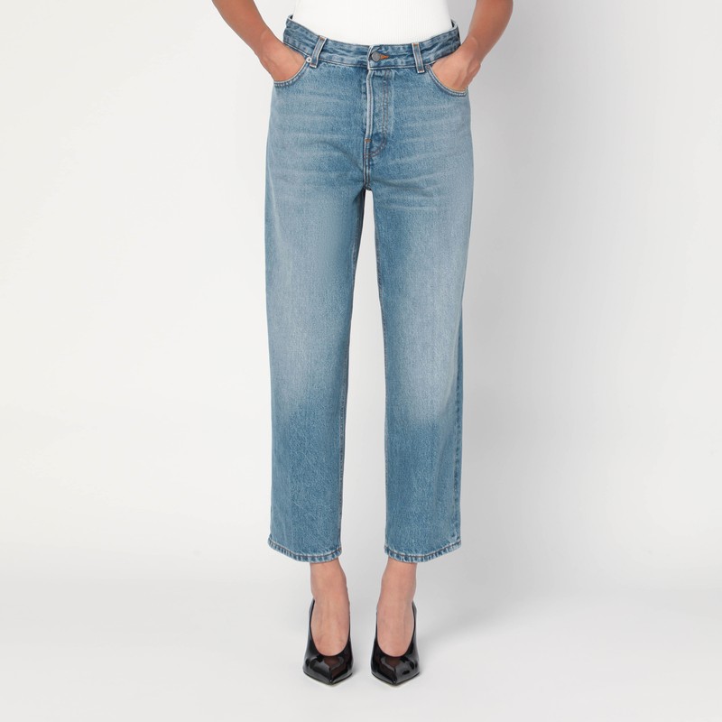Light blue washed effect jeans