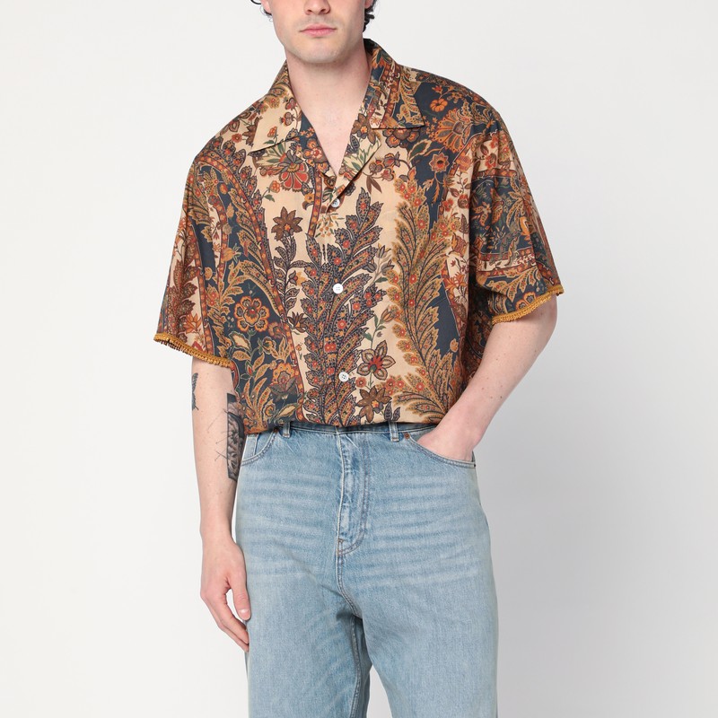 Beige/brown shirt with Paisley pattern