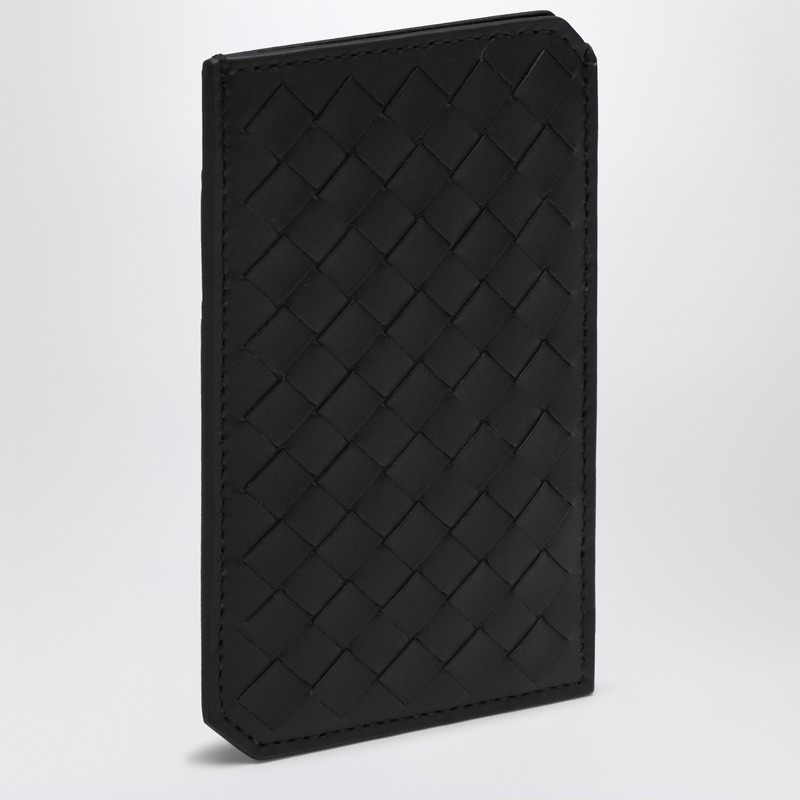 Black Intrecciato vertical card holder