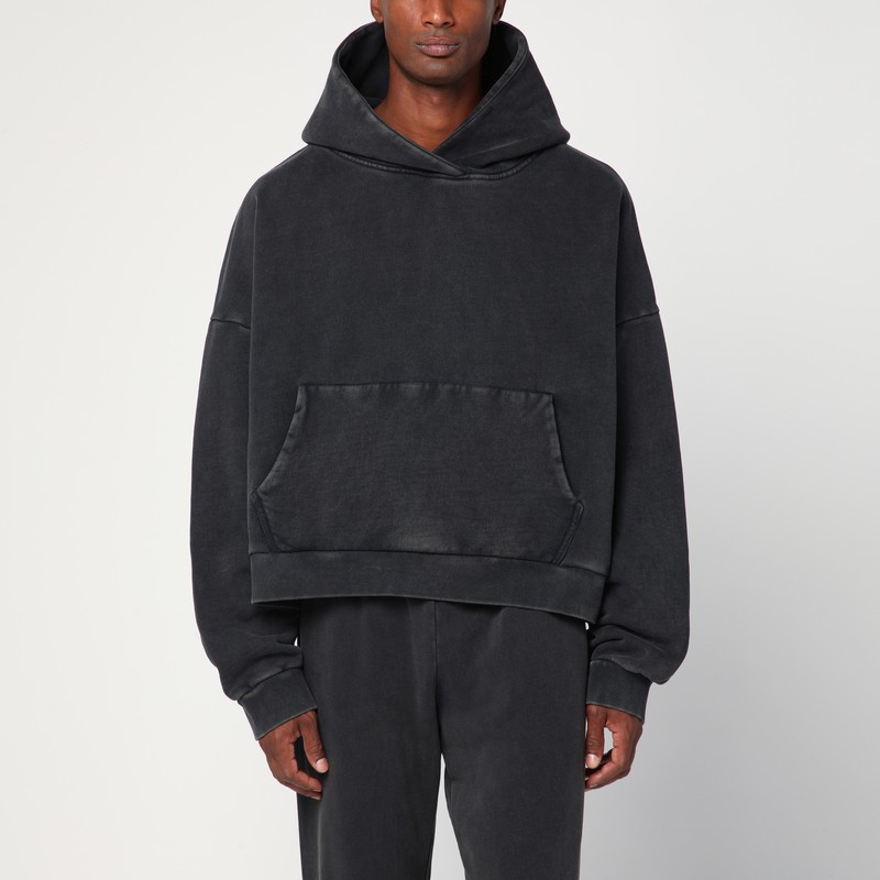 Washed black cotton sweatshirt