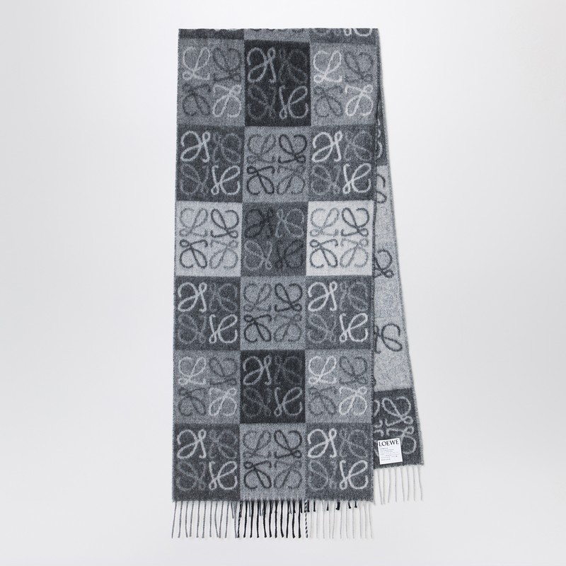 Black/White Anagram wool and cashmere scarf