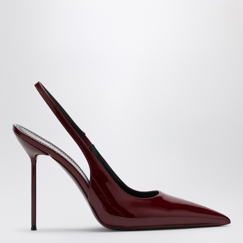 Slingback Lidia rouge noir in patent leather