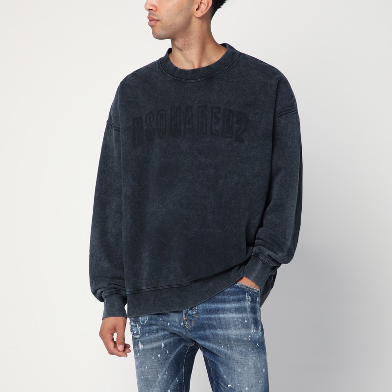 Washed grey sweatshirt with logo