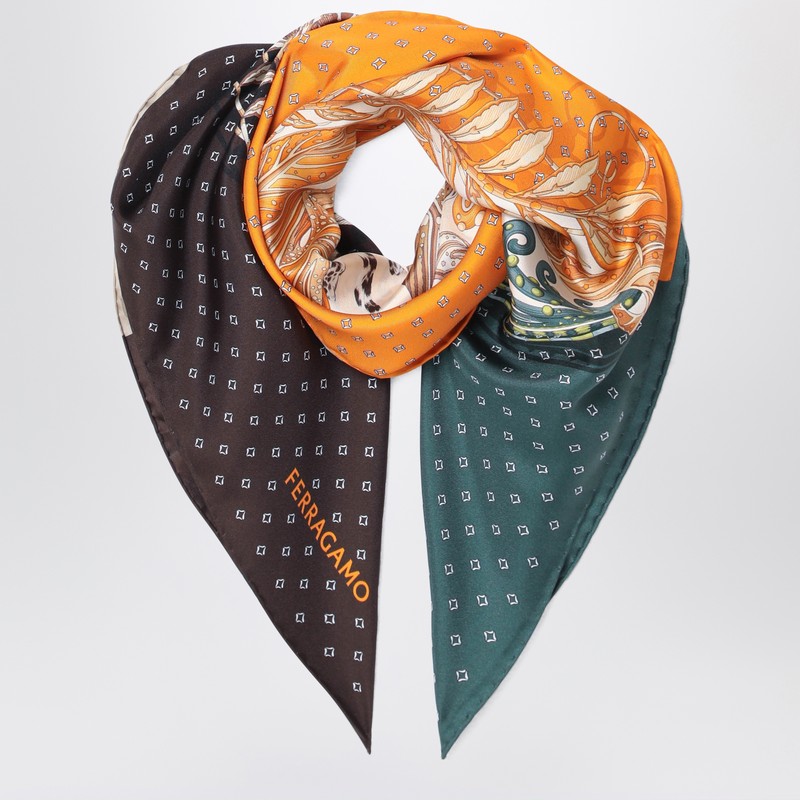 Silk scarf Madras print