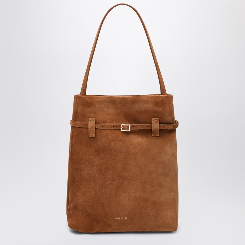 Tote Du Jour Camel suede tote bag