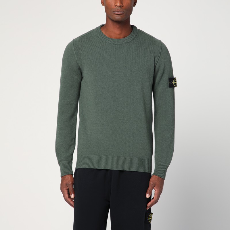 Military green wool blend sweater