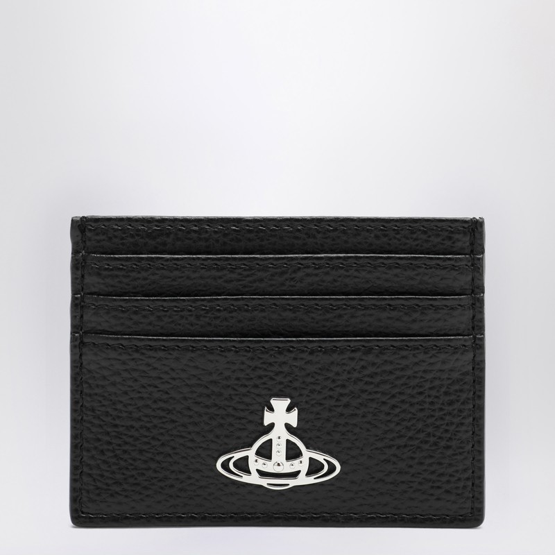 Black leather credit card holder Orb