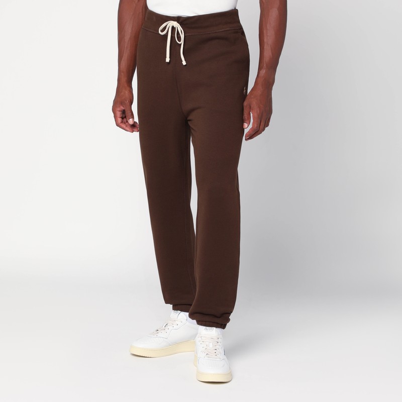Brown jogger pants in cotton blend