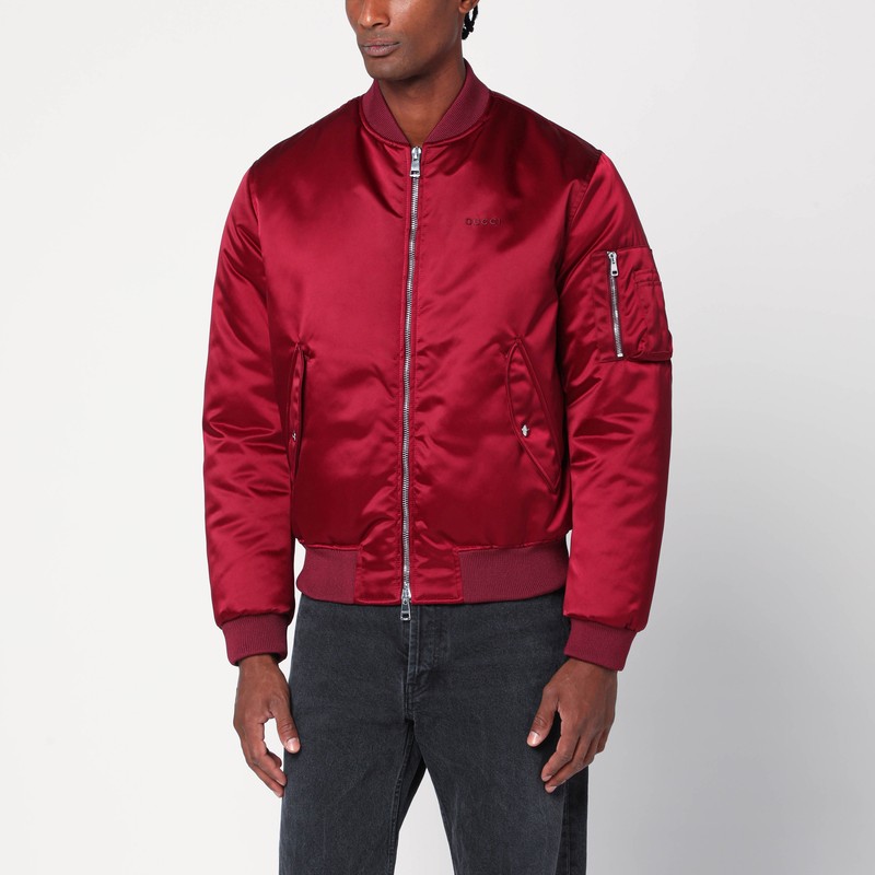 Rosso Ancora Bomber in heavy nylon canvas