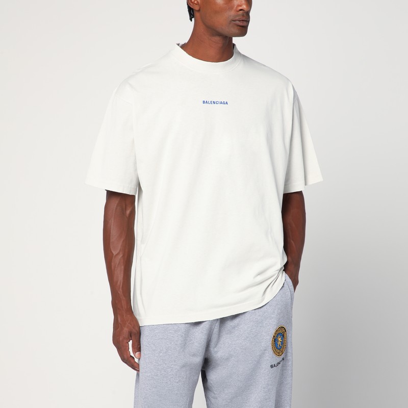 White New Balenciaga Back Medium Fit T-shirt