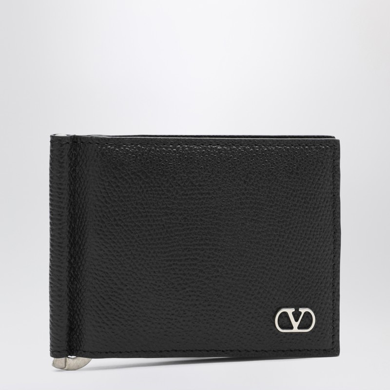 Black bi-fold Vlogo wallet with clip