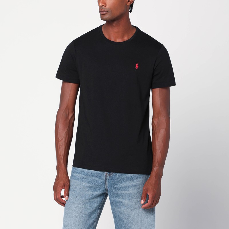 T-shirt black in cotton Custom Slim-Fit