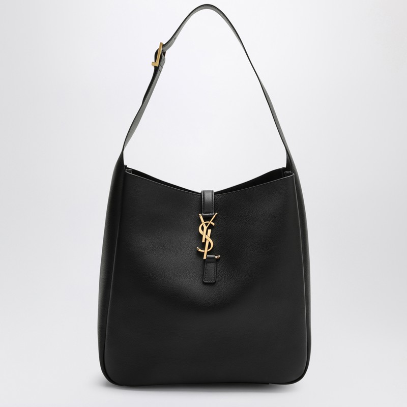 Large Le 5 à 7 black leather bag