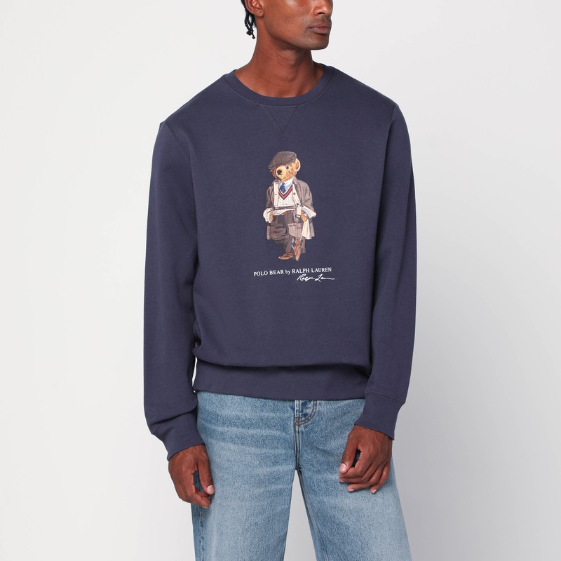 Blue faded Polo Bear sweatshirt