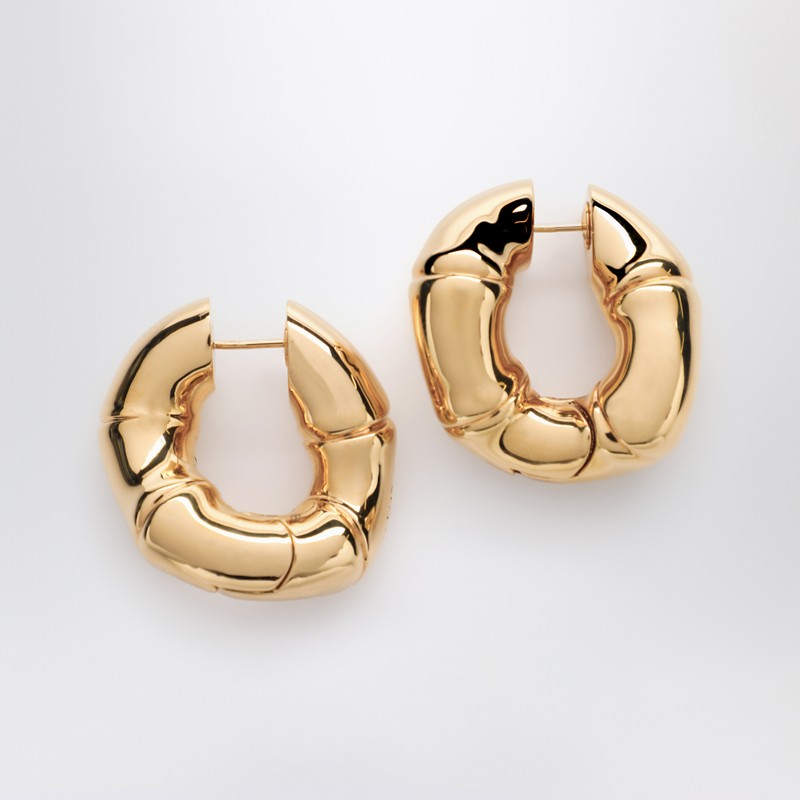 Bamboo gold earrings