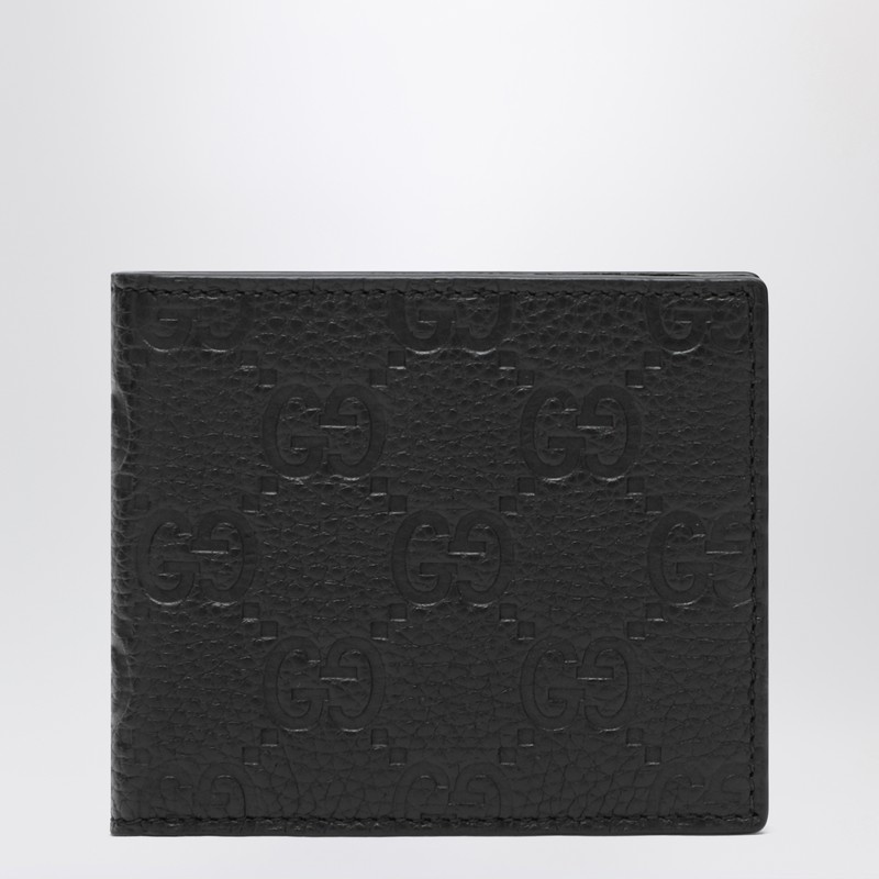 Black GG leather bi-fold wallet