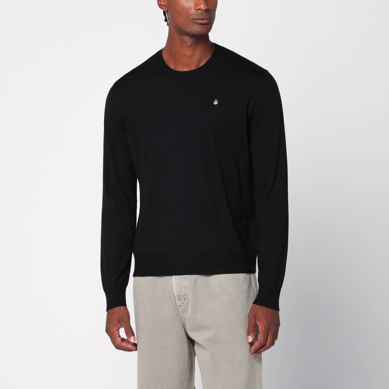 Sweater black in wool