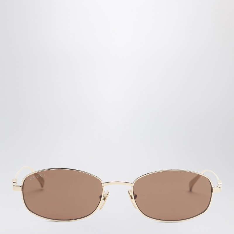 Oval gold/brown sunglasses