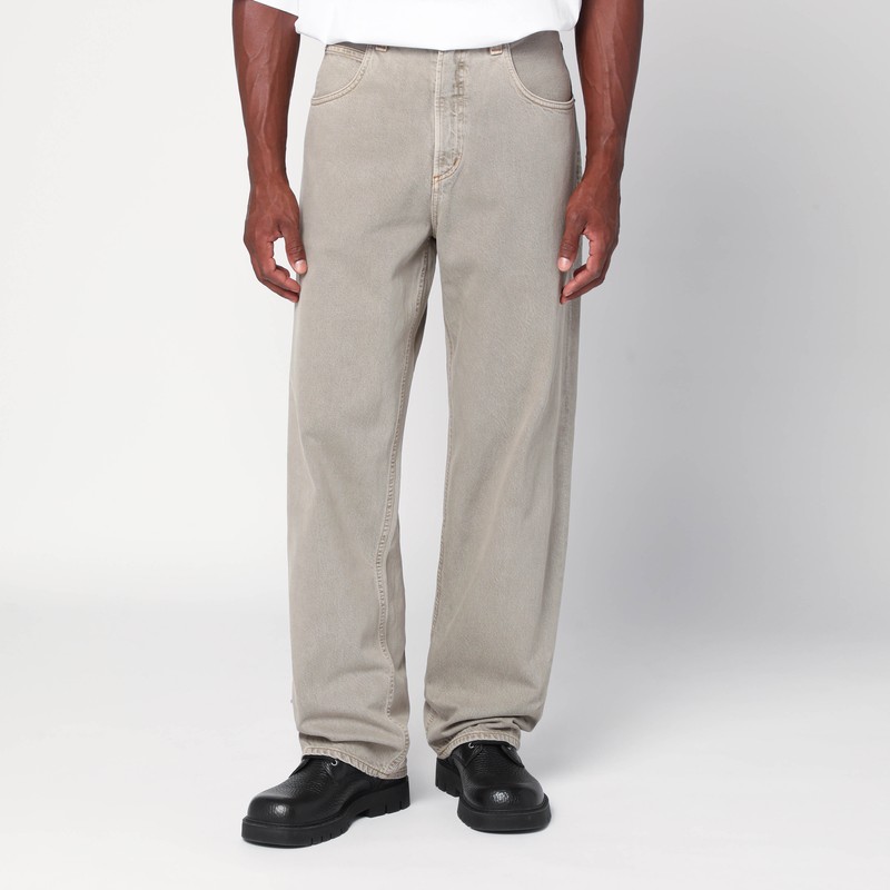 Beige jeans in regenerated denim