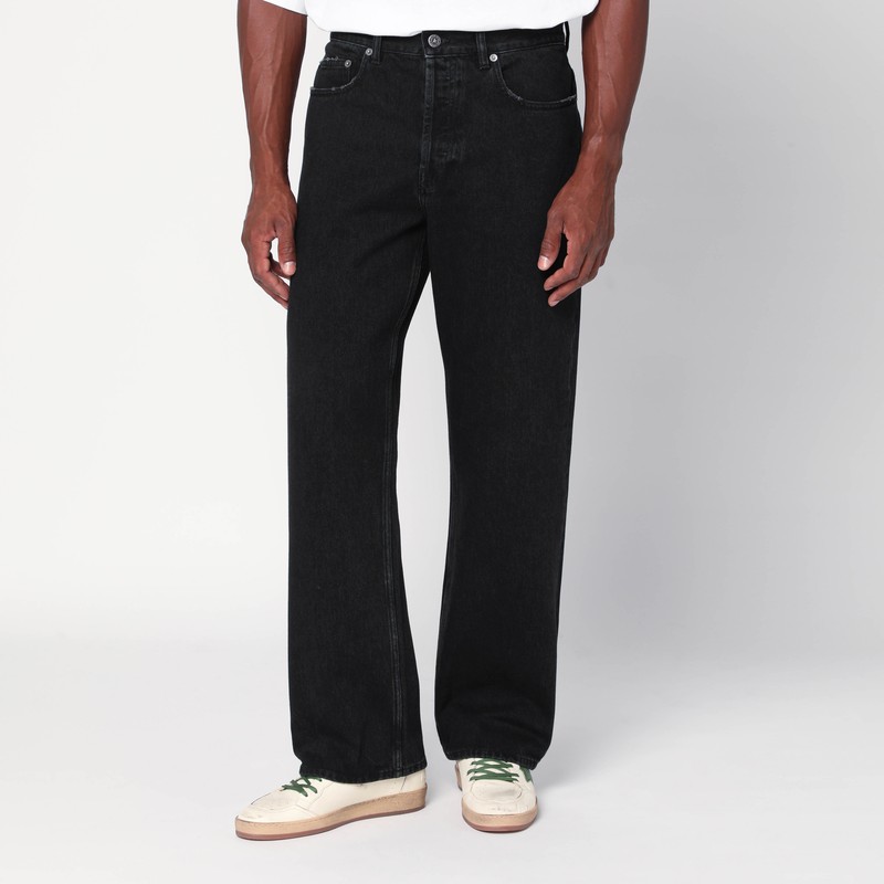 Vintage-effect black jeans