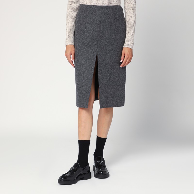 Slate grey skirt in wool