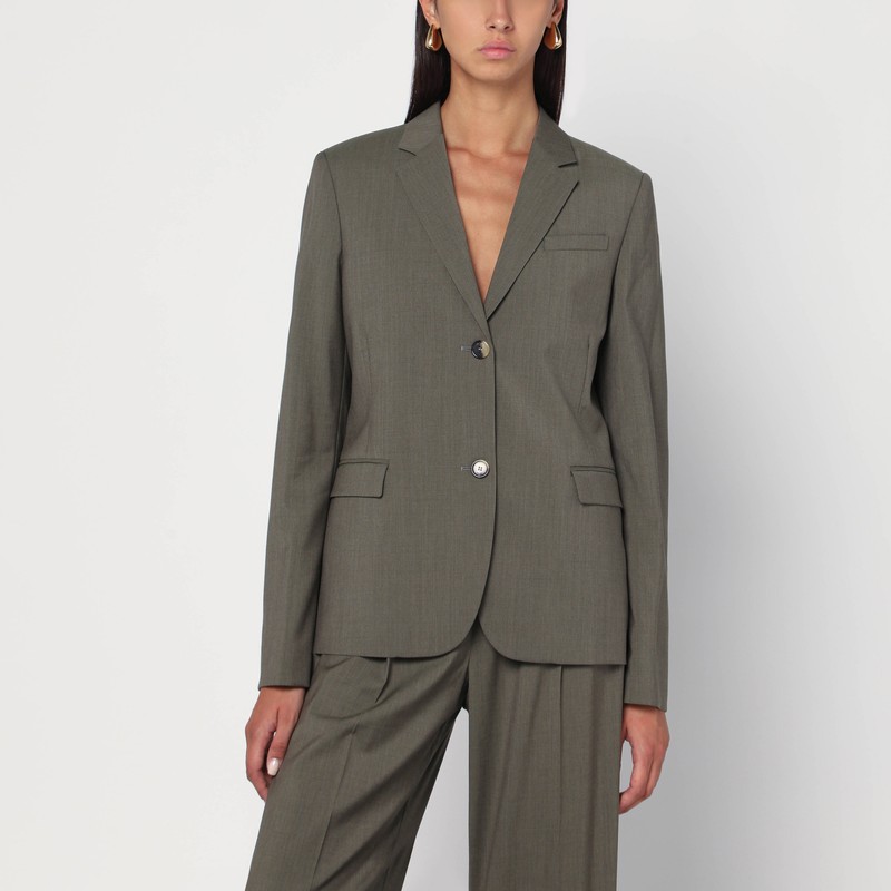 Khaki jacket with slit on the back