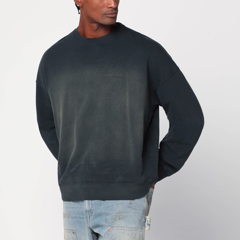 Distressed faded black sweatshirt