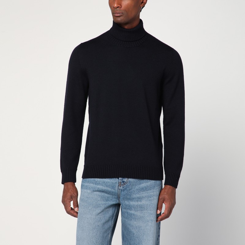 Navy blue wool turtleneck