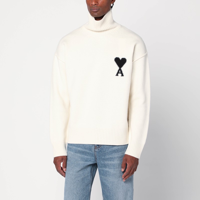 Turtleneck sweater Ami De Coeur white