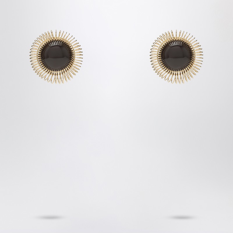 Golden and brown sunflower earrings