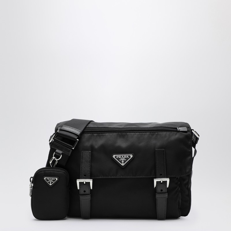 Black Re-Nylon medium cross-body bag