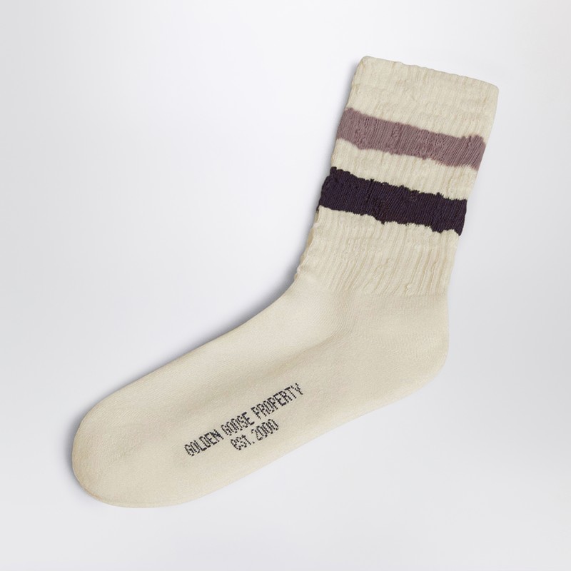 Ivory socks in cotton blend