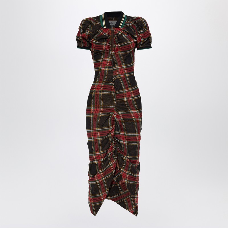 Pulling dress with tartan pattern