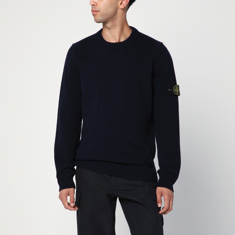 Navy blue wool blend sweater