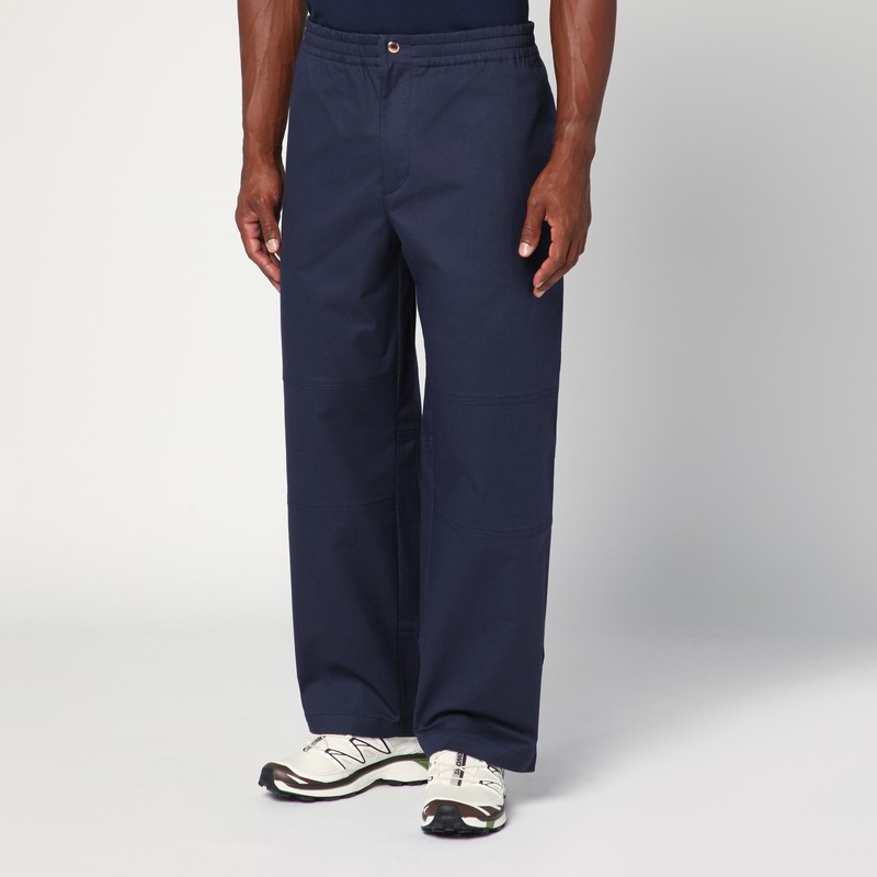 Blue trousers in cotton gabardine