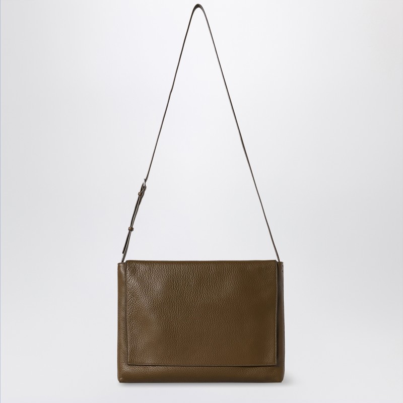 Blue leather messenger bag Nan