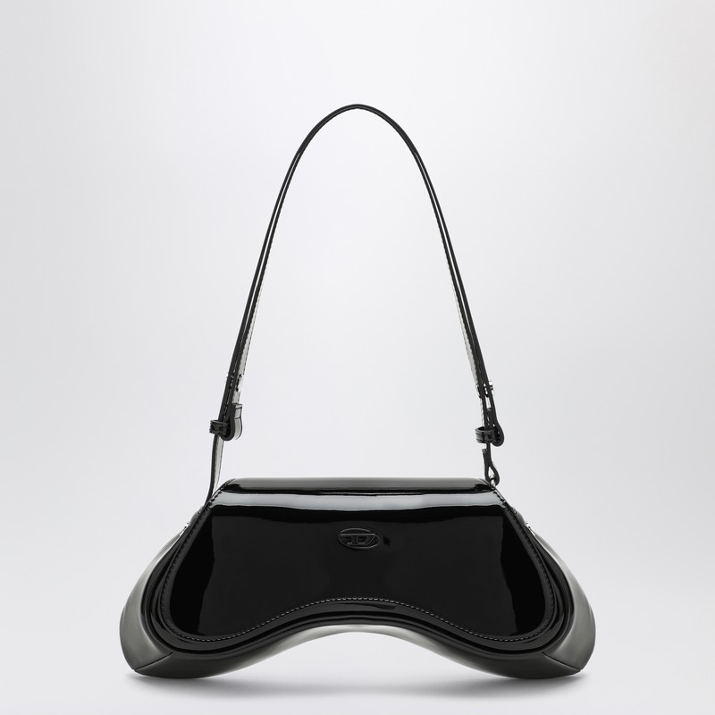 Large Play bag in black patent leather