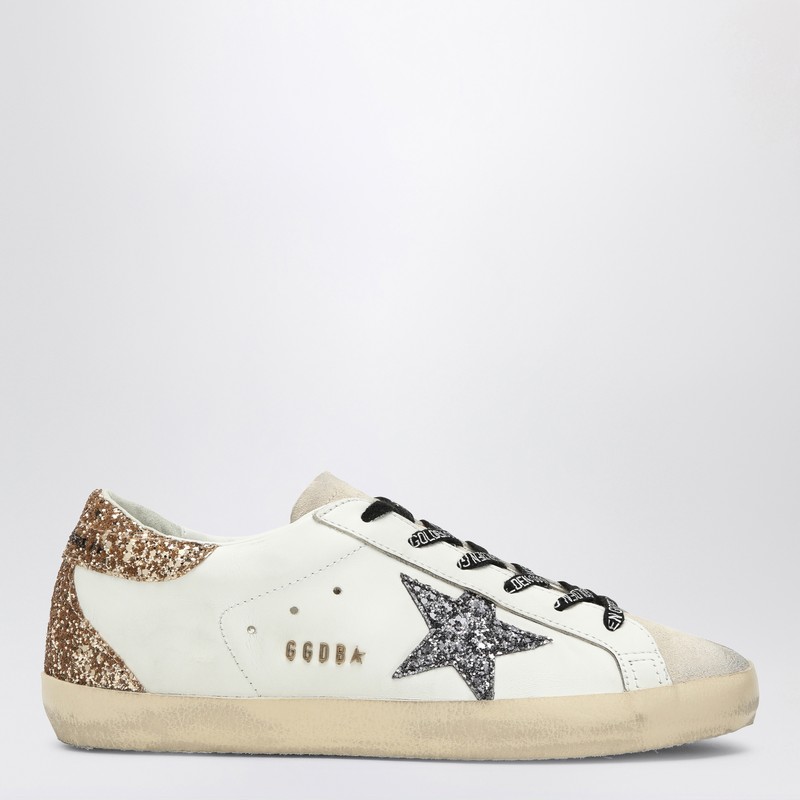 White/silver/gold Super-Star sneaker