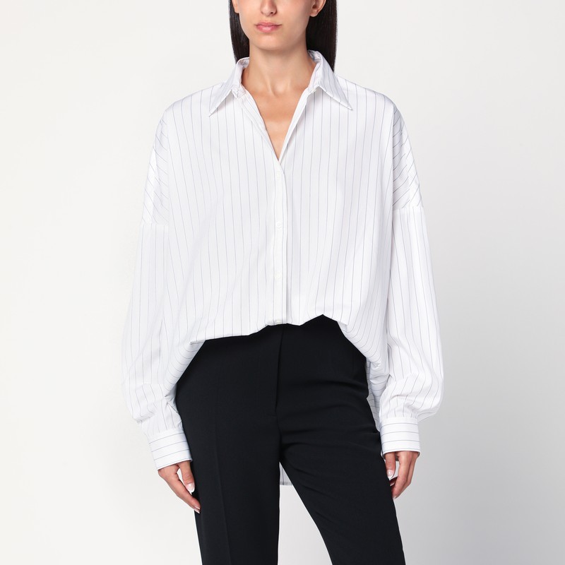 Wide white pinstriped shirt